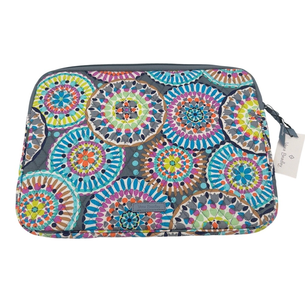 Vera Bradley Sunny Medallion Quilted Cotton Laptop Sleeve Case Zip NWT
